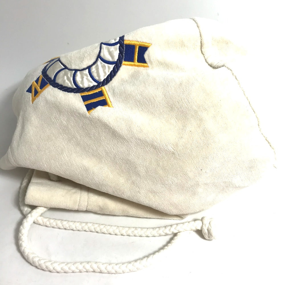 HERMES Shoulder Bag cotton white Marine Pattern purse Women Used
