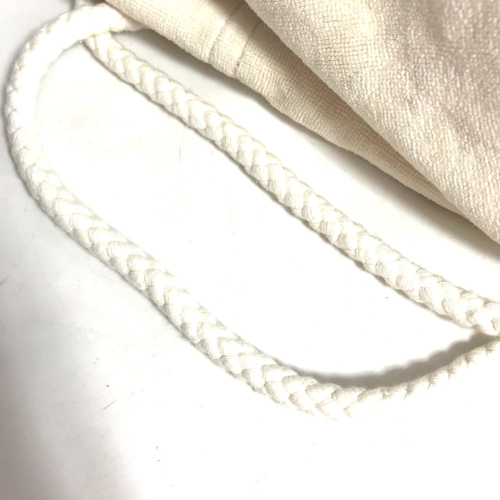 HERMES Shoulder Bag cotton white Marine Pattern purse Women Used
