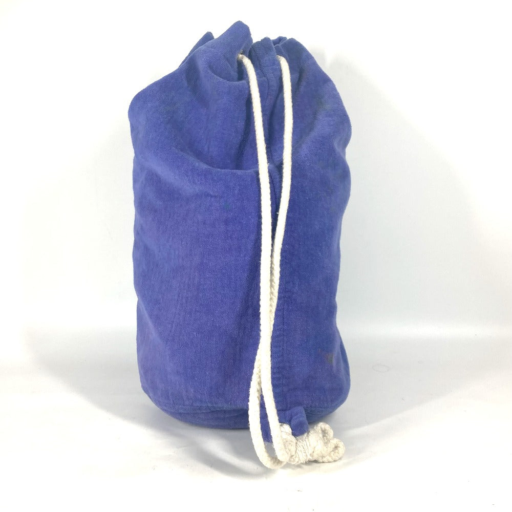 HERMES Shoulder Bag cotton Blue type Marine Pattern Drawstring bag Women Used