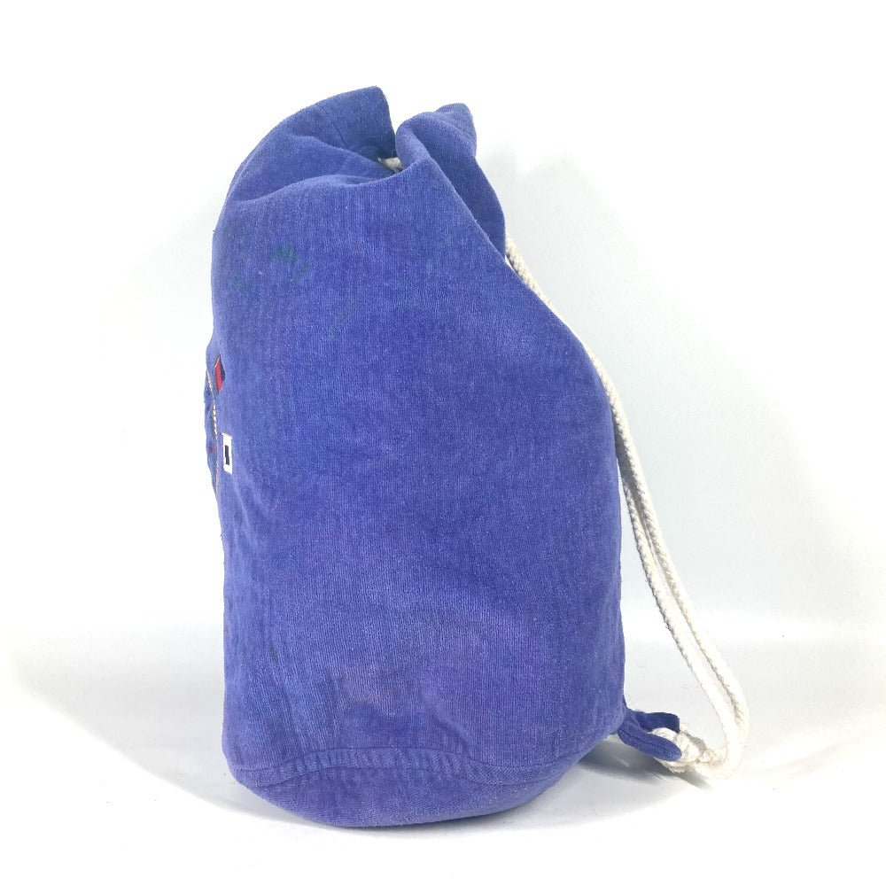HERMES Shoulder Bag cotton Blue type Marine Pattern Drawstring bag Women Used