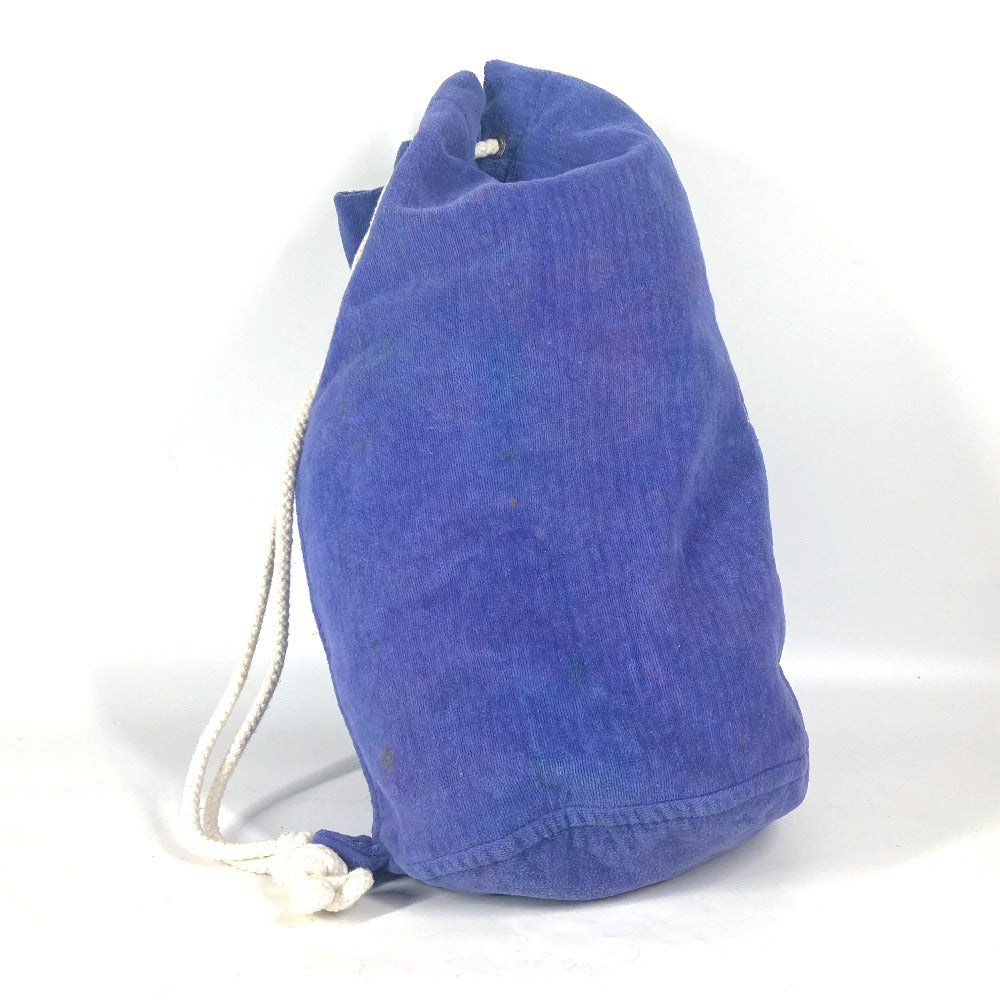 HERMES Shoulder Bag cotton Blue type Marine Pattern Drawstring bag Women Used