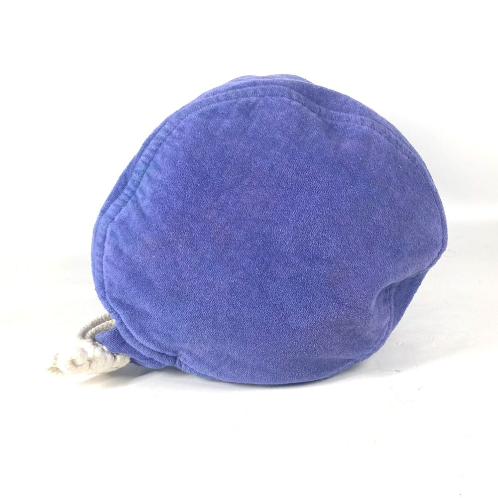 HERMES Shoulder Bag cotton Blue type Marine Pattern Drawstring bag Women Used