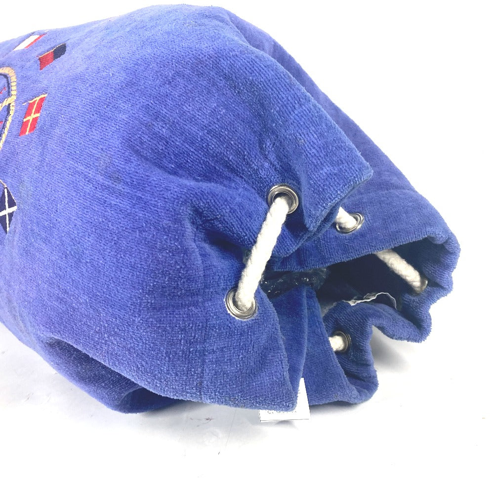 HERMES Shoulder Bag cotton Blue type Marine Pattern Drawstring bag Women Used