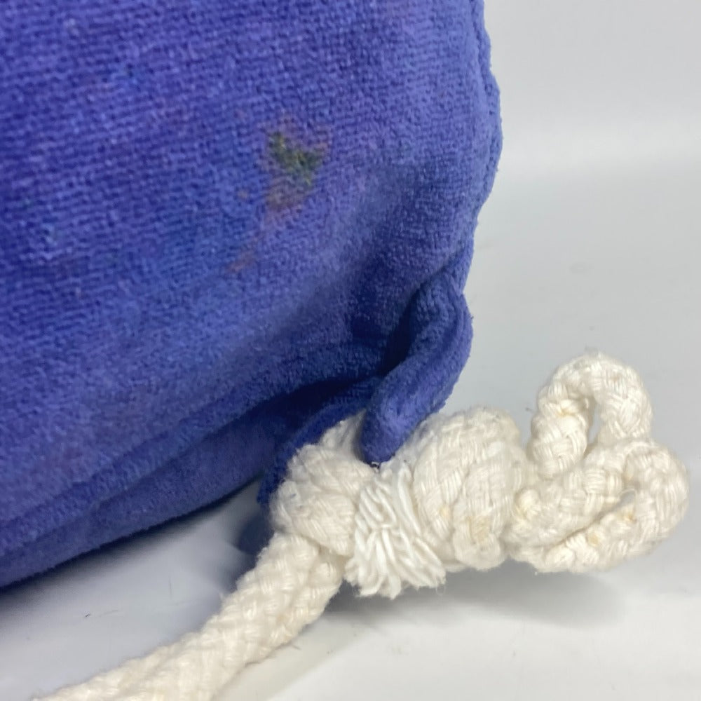 HERMES Shoulder Bag cotton Blue type Marine Pattern Drawstring bag Women Used