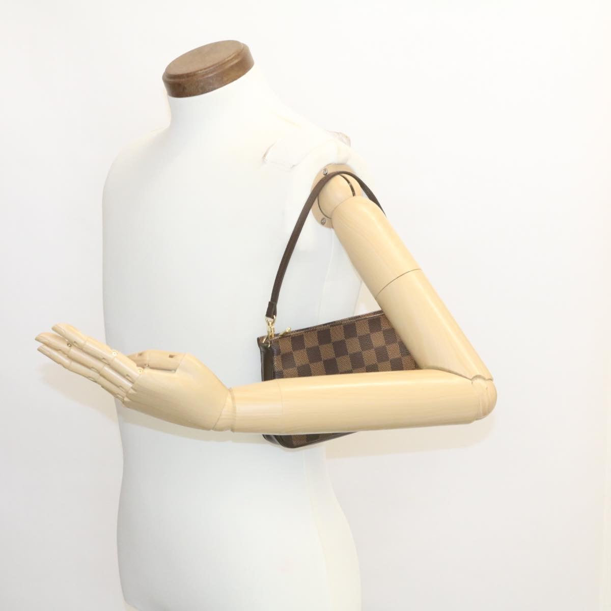 LOUIS VUITTON Damier Ebene Navona Accessory Pouch N51983 LV Auth 27452A