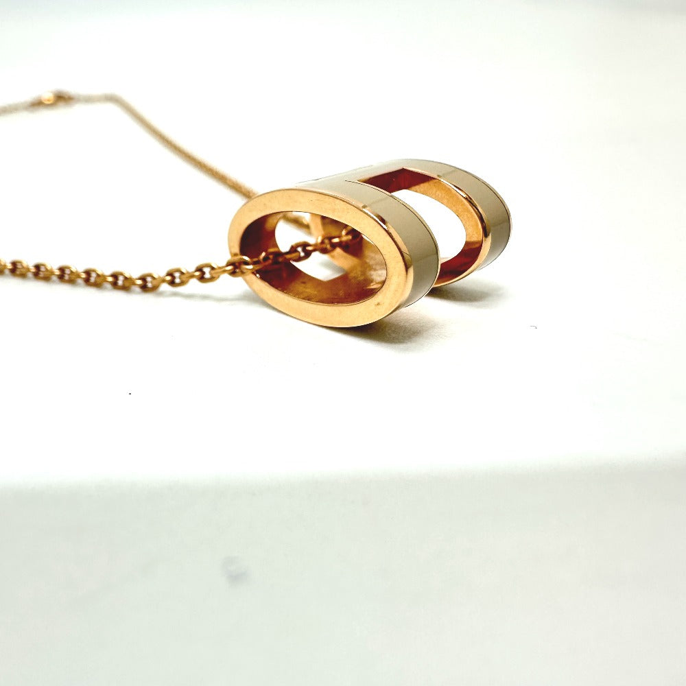 HERMES Necklace metal gold H logo pop ash