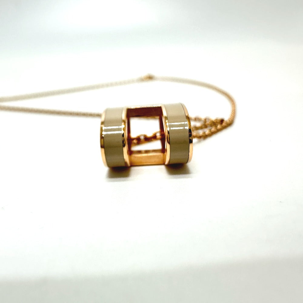 HERMES Necklace metal gold H logo pop ash