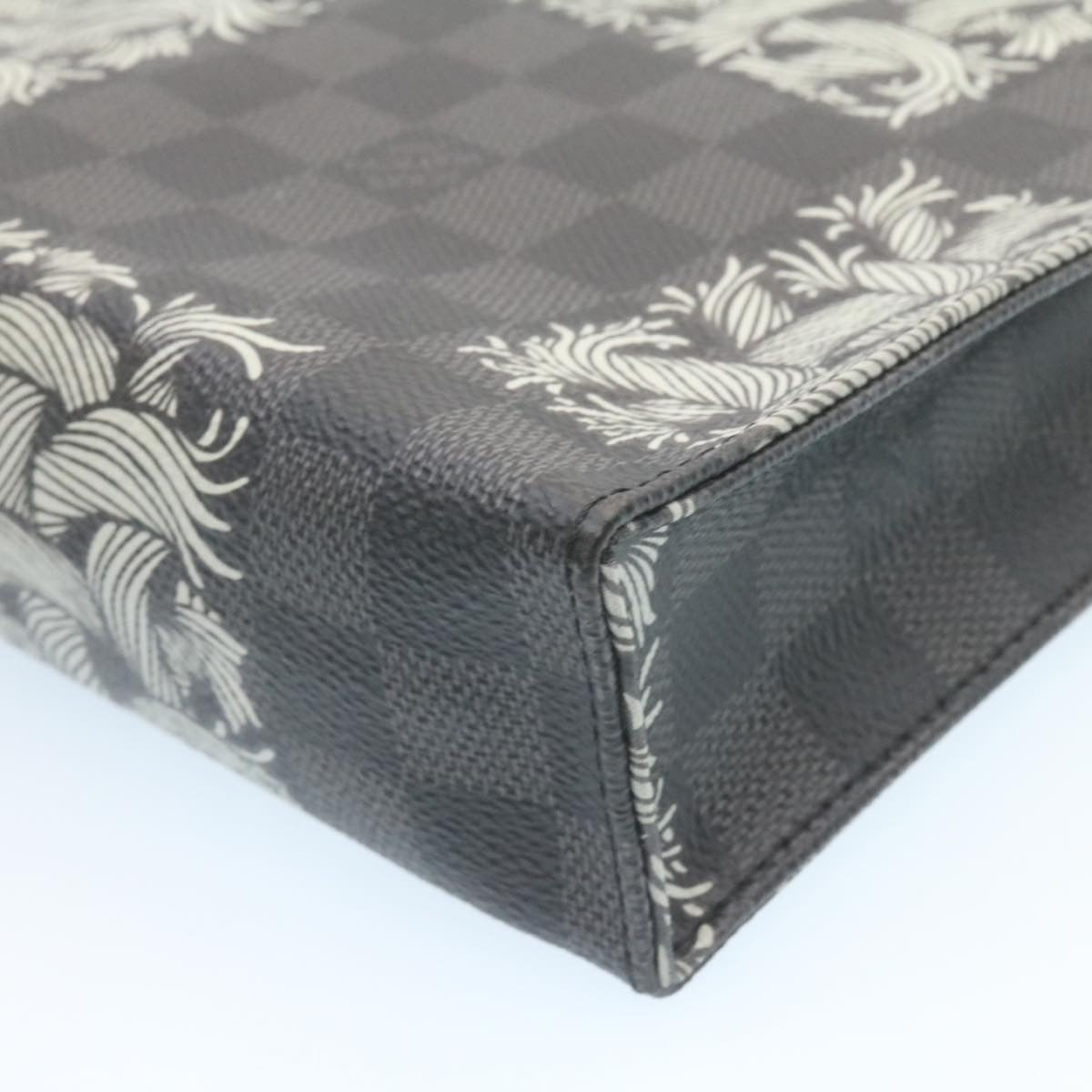 LOUIS VUITTON Damier Graphite Pochette Voyage Clutch Bag N61234 LV Auth 27628A