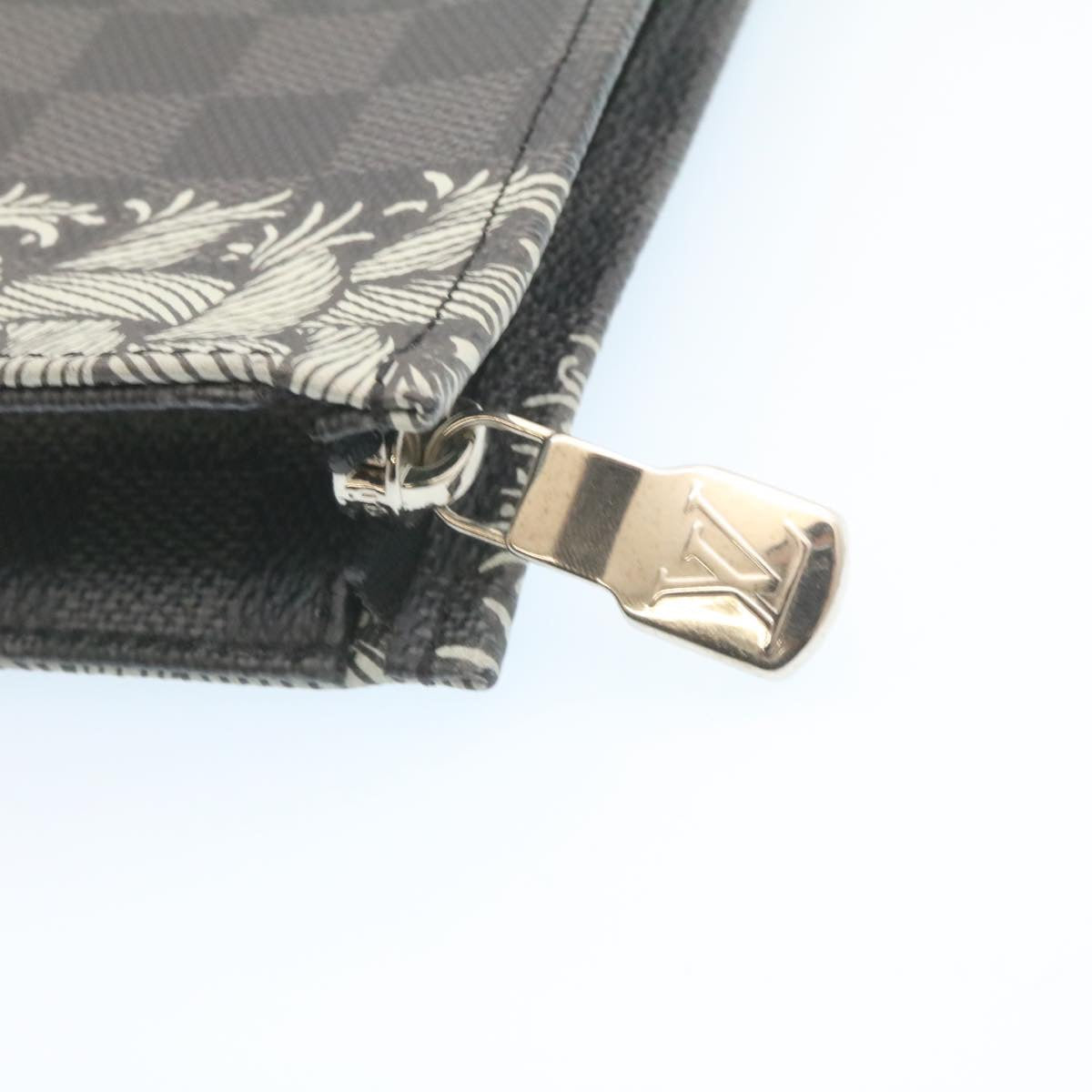 LOUIS VUITTON Damier Graphite Pochette Voyage Clutch Bag N61234 LV Auth 27628A