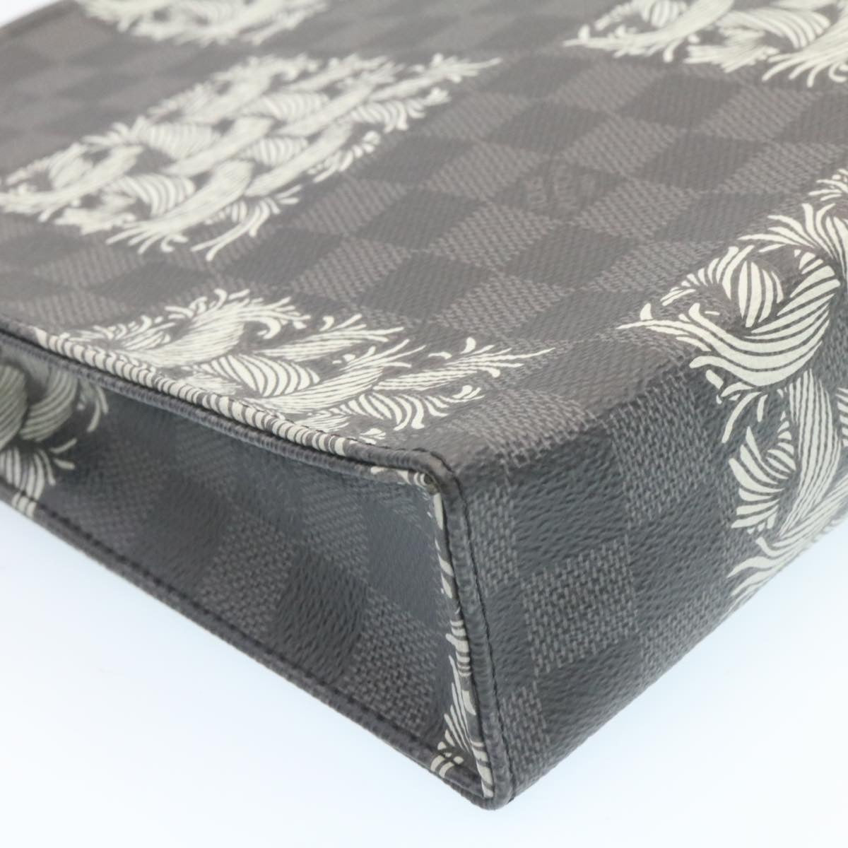 LOUIS VUITTON Damier Graphite Pochette Voyage Clutch Bag N61234 LV Auth 27628A