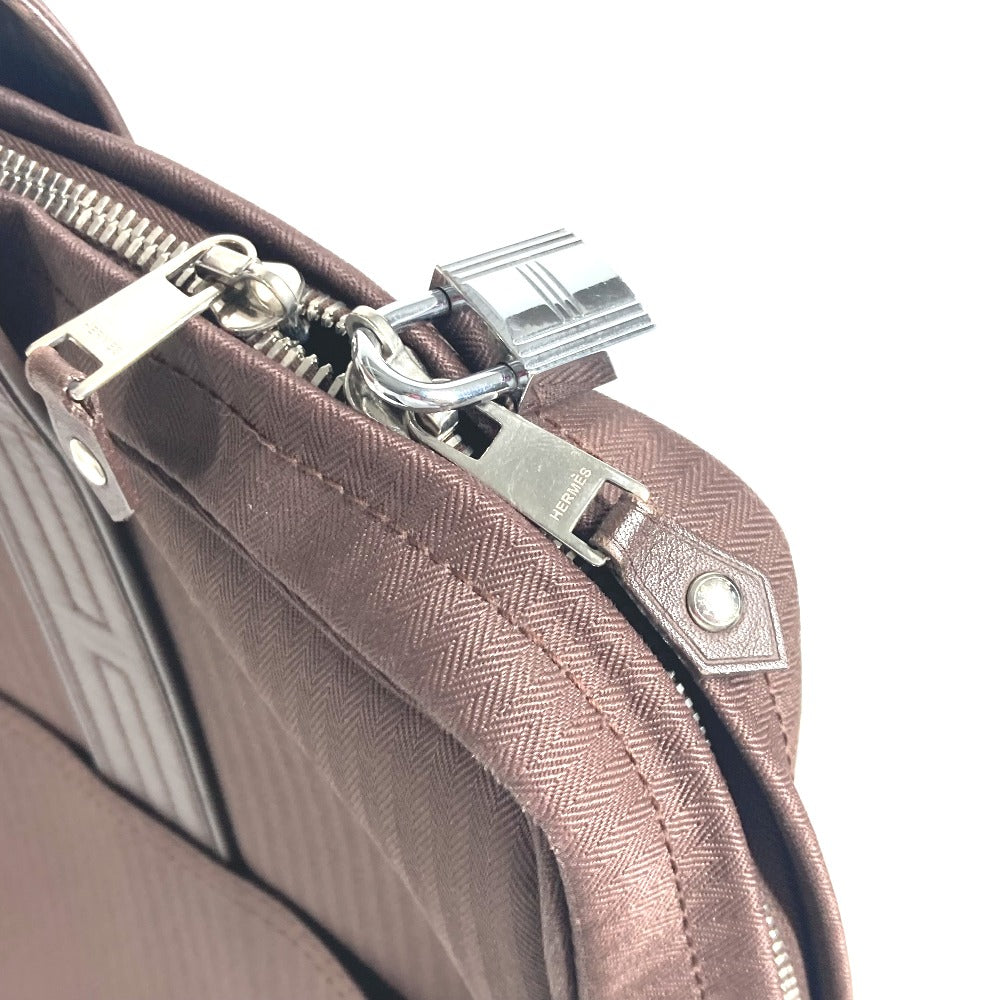 HERMES Business bag Nylon Brown Shoulder Acapulco Odinatur mens Used