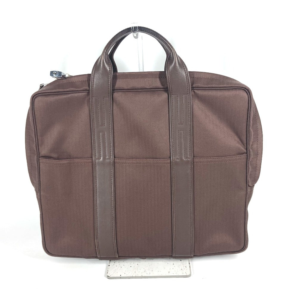 HERMES Business bag Nylon Brown Shoulder Acapulco Odinatur mens Used