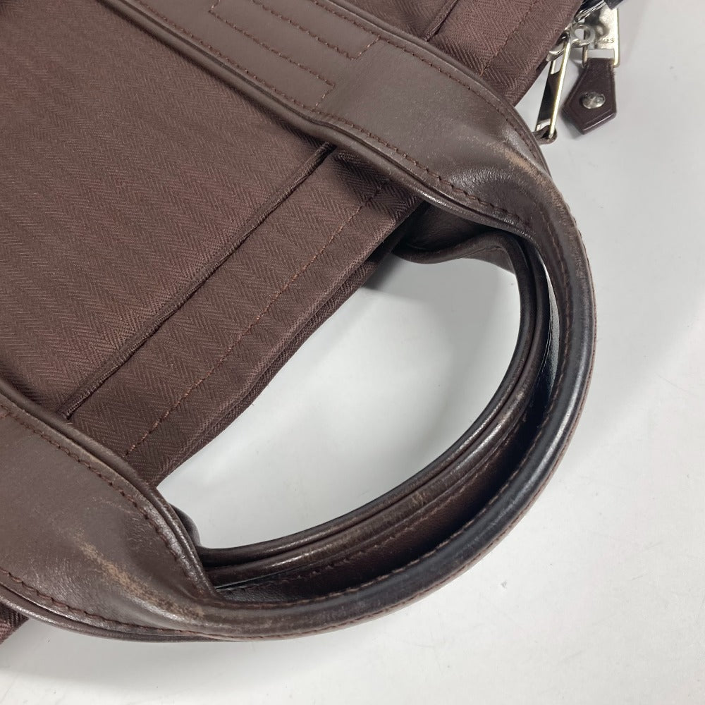 HERMES Business bag Nylon Brown Shoulder Acapulco Odinatur mens Used