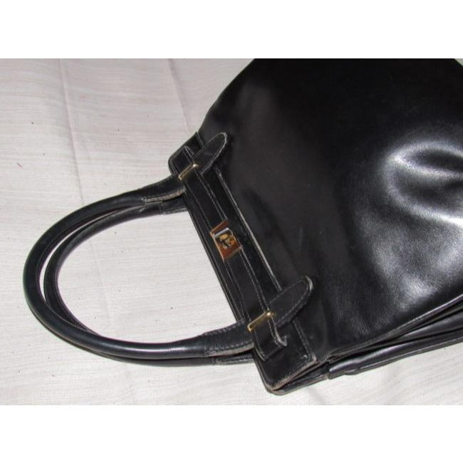 Gucci Vintage Buttery Soft Black Leather Satchel