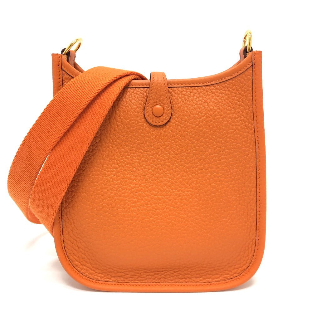 HERMES Shoulder Bag Taurillon Clemence Orange Evelyn TPM Women Used