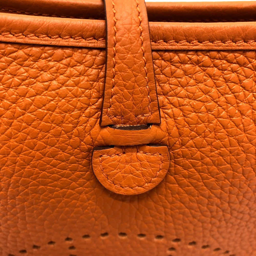 HERMES Shoulder Bag Taurillon Clemence Orange Evelyn TPM Women Used
