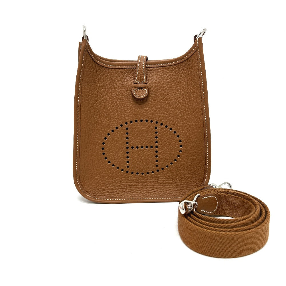 HERMES Shoulder Bag Taurillon Clemence gold Evelyn TPM