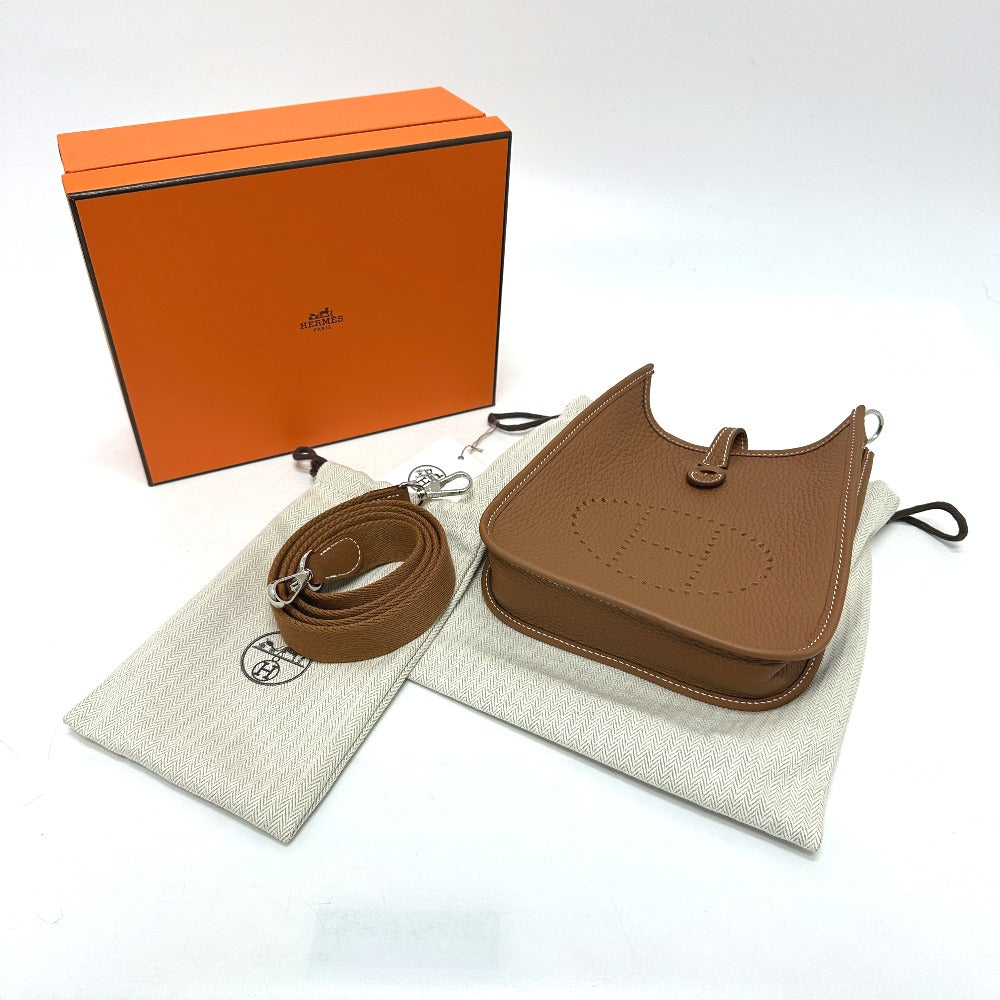 HERMES Shoulder Bag Taurillon Clemence gold Evelyn TPM