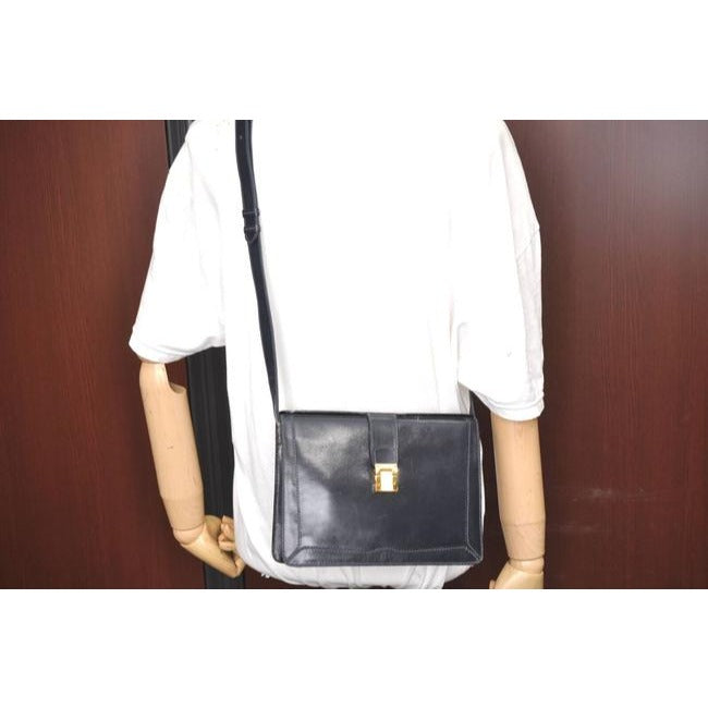 Gucci Jackie W Buckle Hardware Navy Leathergold Satchel