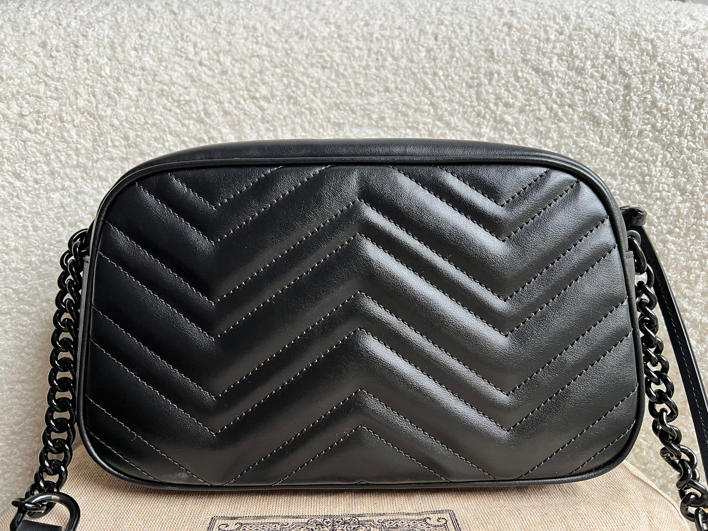 Gucci GG Black on Black Marmont Small Shoulder Bag (RRP £1340)