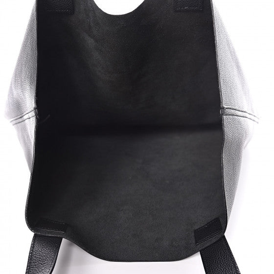 Gucci Logo Print Leather Tote Bag in Black