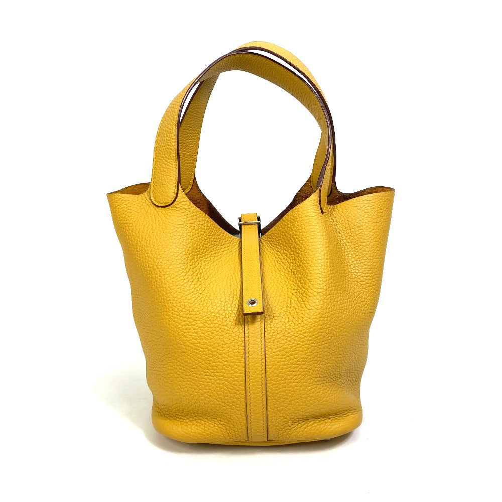 HERMES Handbag Taurillon Clemence yellow Picotin Lock MM 22 Women Used