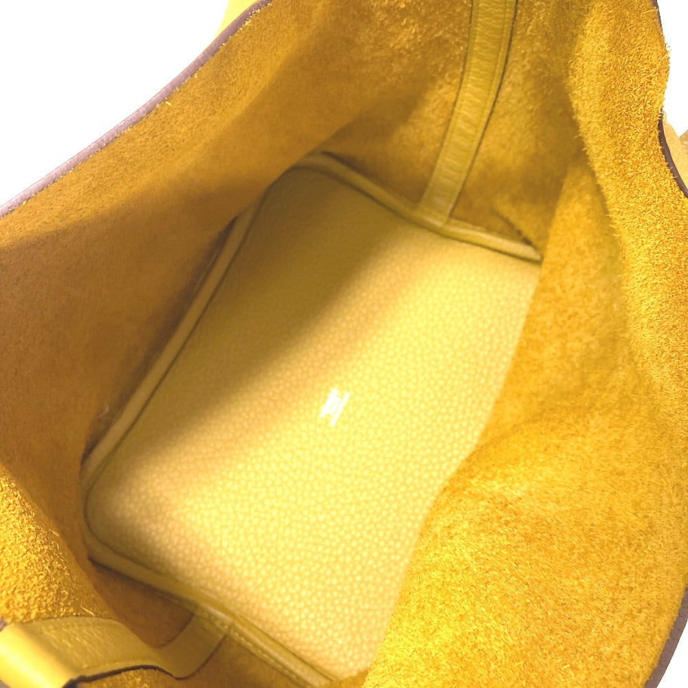 HERMES Handbag Taurillon Clemence yellow Picotin Lock MM 22 Women Used