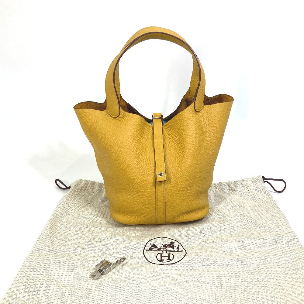 HERMES Handbag Taurillon Clemence yellow Picotin Lock MM 22 Women Used