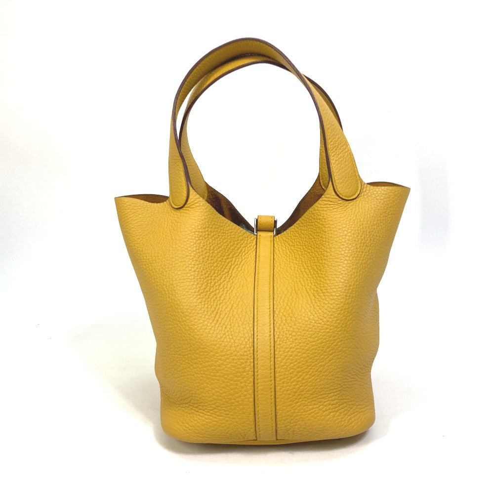 HERMES Handbag Taurillon Clemence yellow Picotin Lock MM 22 Women Used