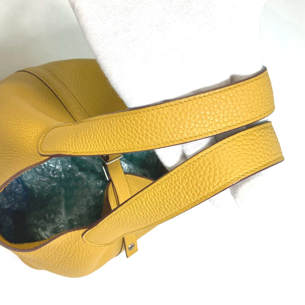 HERMES Handbag Taurillon Clemence yellow Picotin Lock MM 22 Women Used