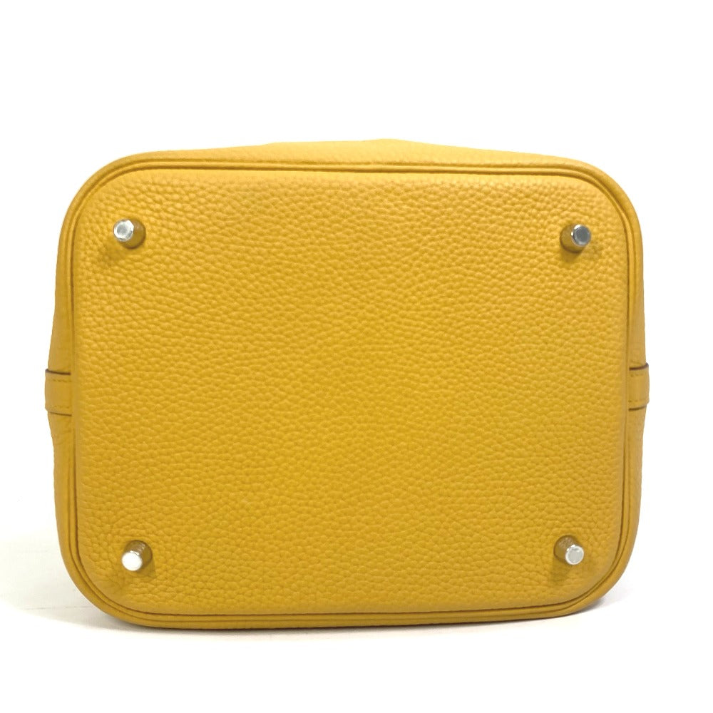 HERMES Handbag Taurillon Clemence yellow Picotin Lock MM 22 Women Used