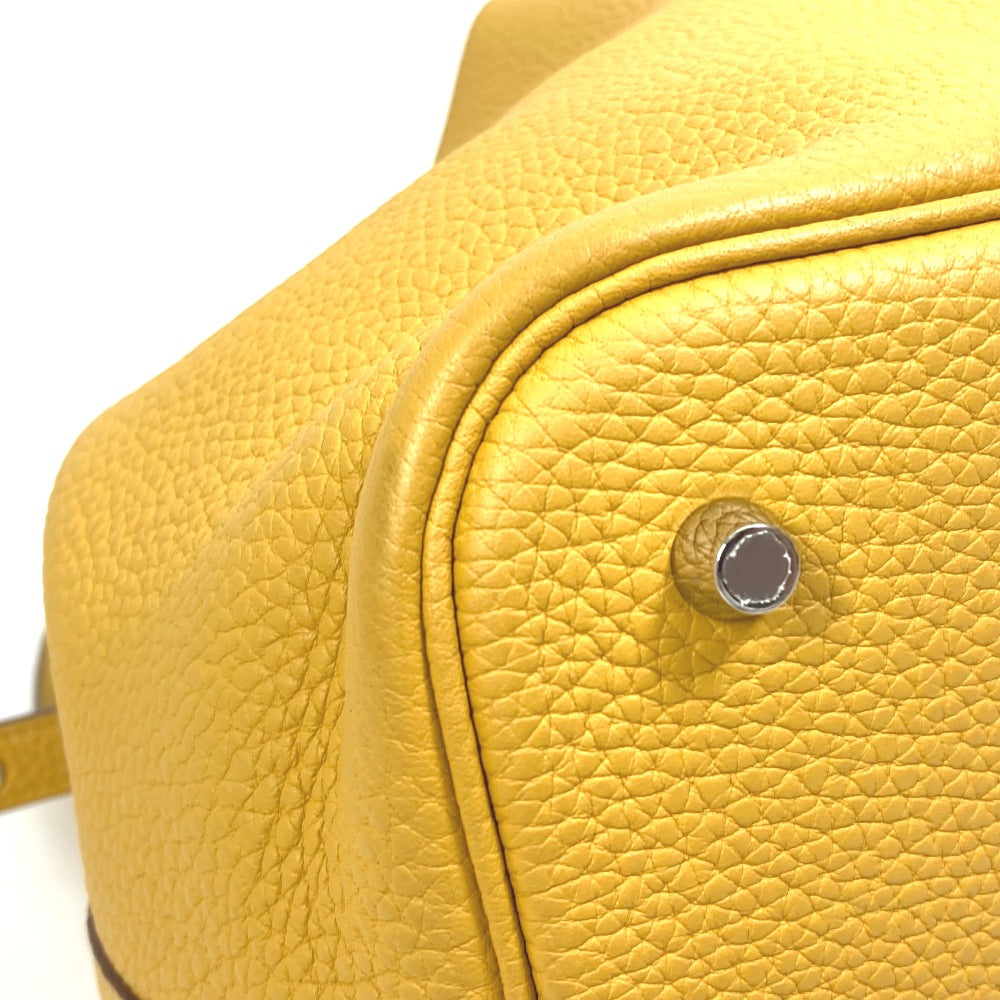 HERMES Handbag Taurillon Clemence yellow Picotin Lock MM 22 Women Used