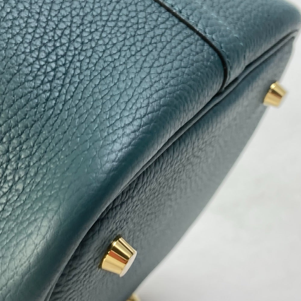 HERMES Handbag Taurillon Clemence Green x Blue type Pico Tan Lock MM Women Used
