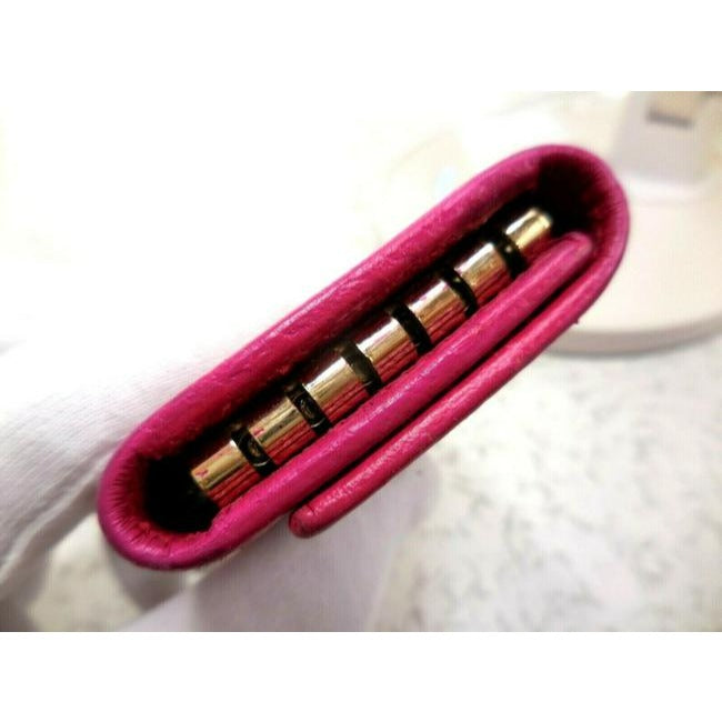 Gucci Hot Pink Leather Key Holders And Wallet