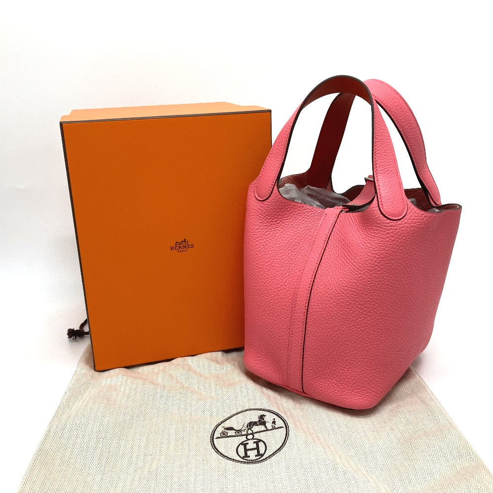 HERMES Handbag Taurillon Clemence pink Picotan Lock PM Women Used