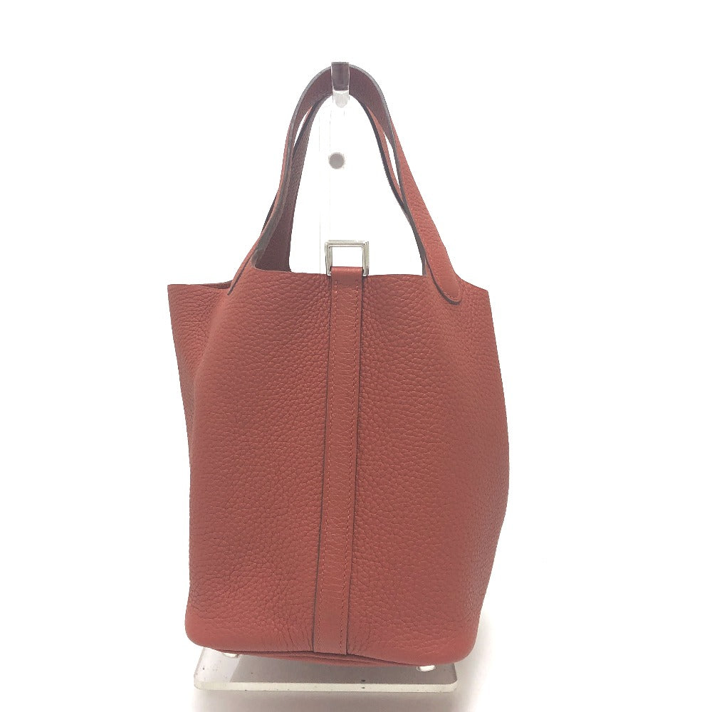 HERMES Handbag Taurillon Clemence Red Picotan Lock PM Women Used