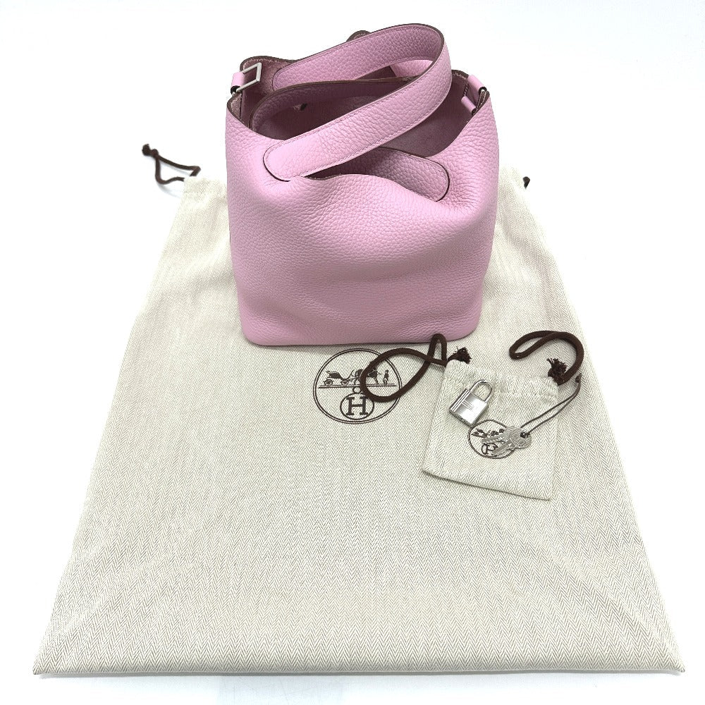 HERMES Handbag Taurillon Clemence pink Picotin Lock PM 18 Women Used