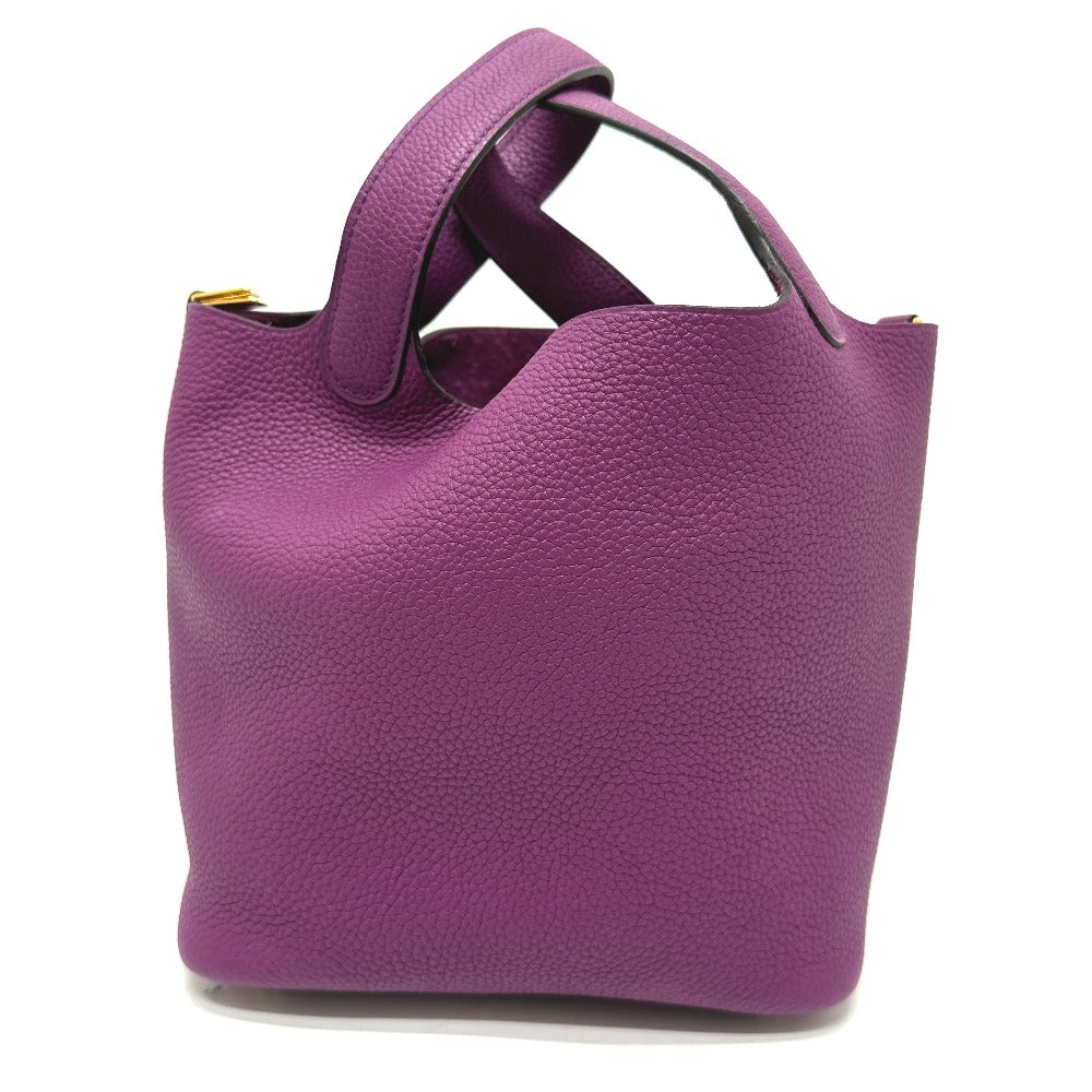 HERMES Handbag Taurillon Clemence purple Picotan Lock PM Women Used