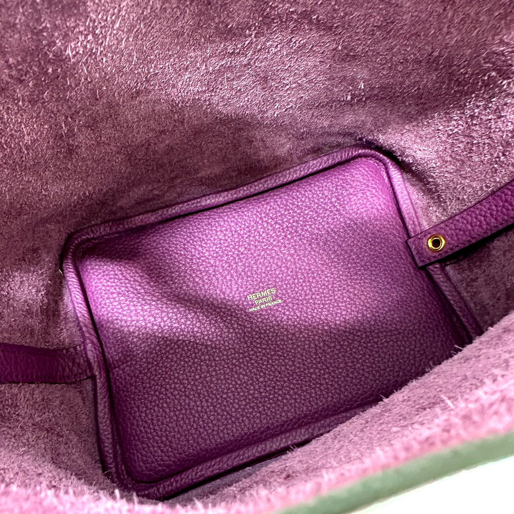 HERMES Handbag Taurillon Clemence purple Picotan Lock PM Women Used