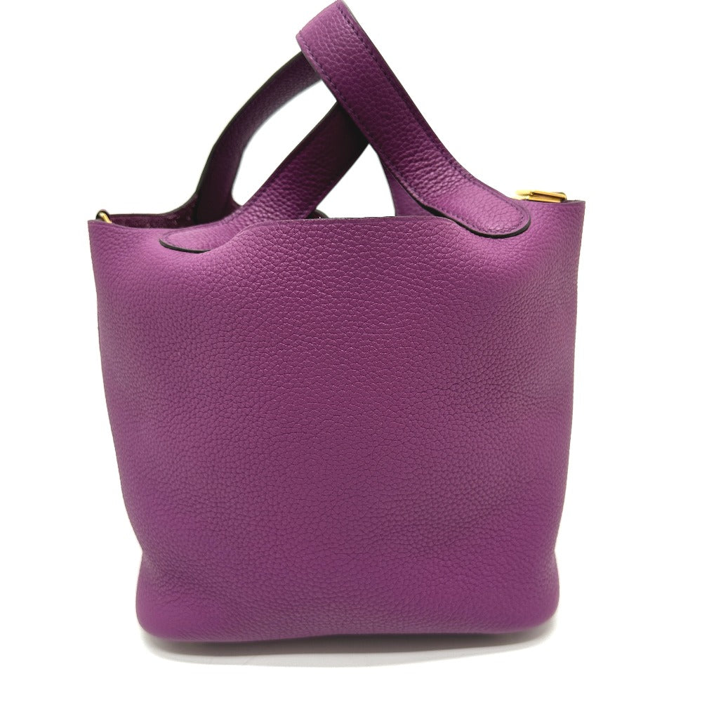 HERMES Handbag Taurillon Clemence purple Picotan Lock PM Women Used