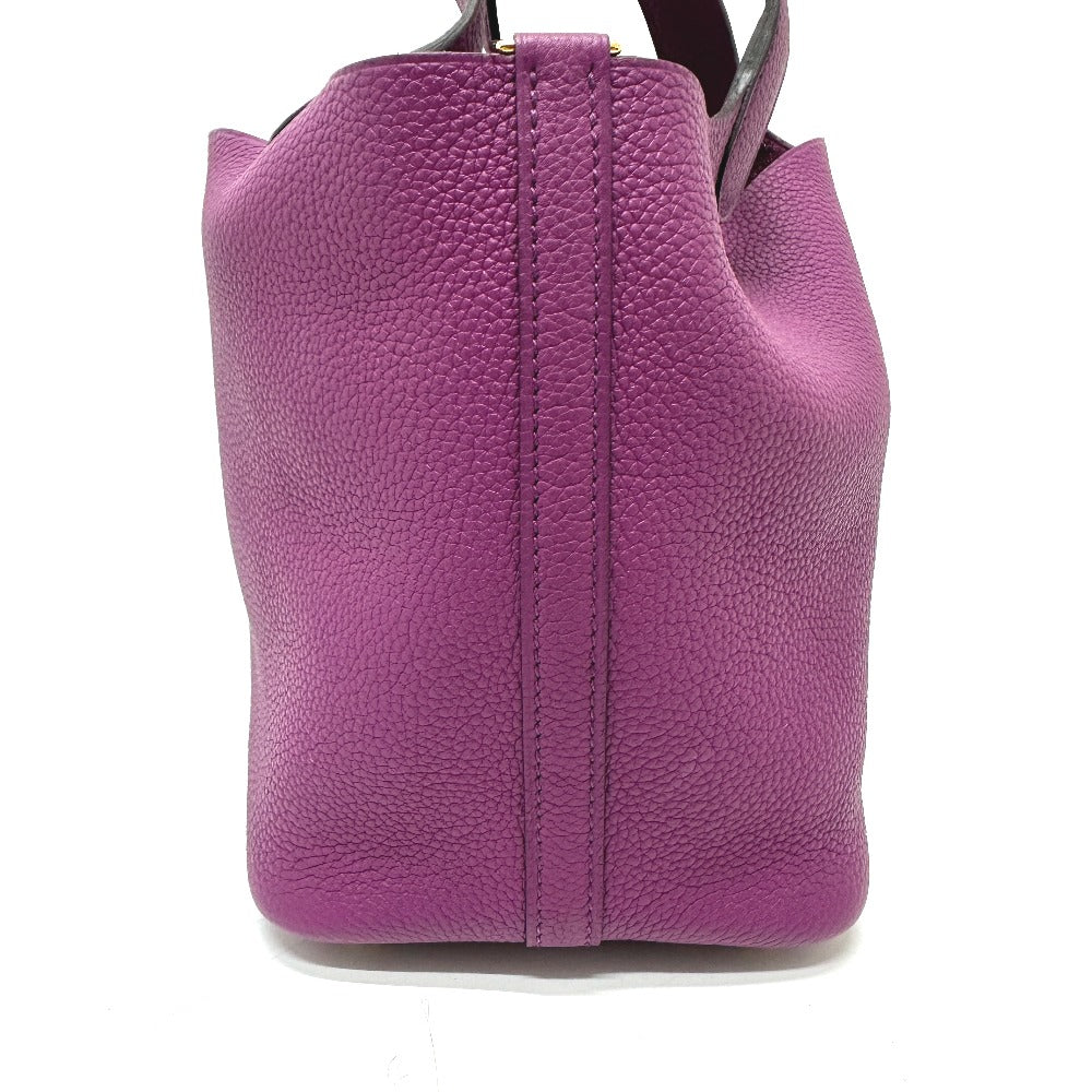 HERMES Handbag Taurillon Clemence purple Picotan Lock PM Women Used