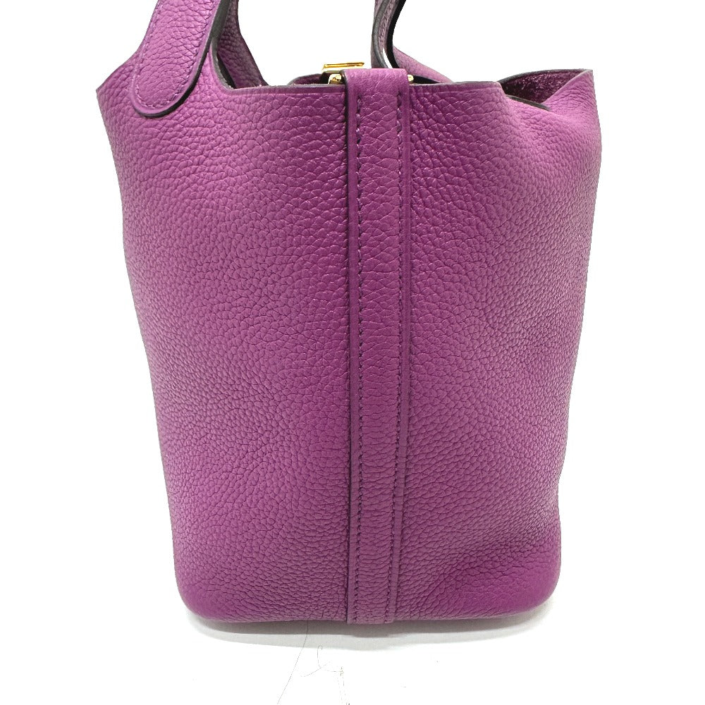 HERMES Handbag Taurillon Clemence purple Picotan Lock PM Women Used