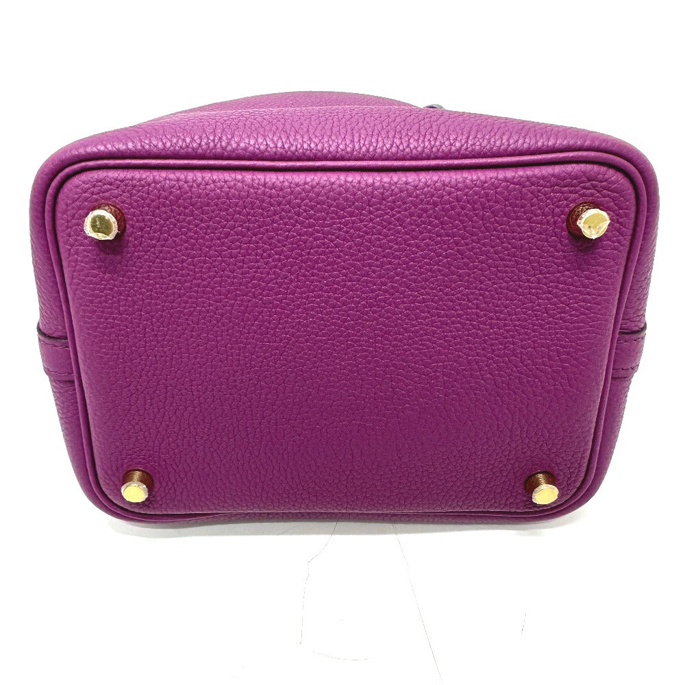 HERMES Handbag Taurillon Clemence purple Picotan Lock PM Women Used