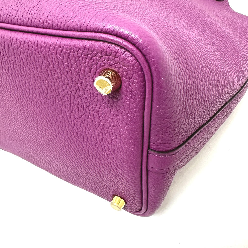 HERMES Handbag Taurillon Clemence purple Picotan Lock PM Women Used