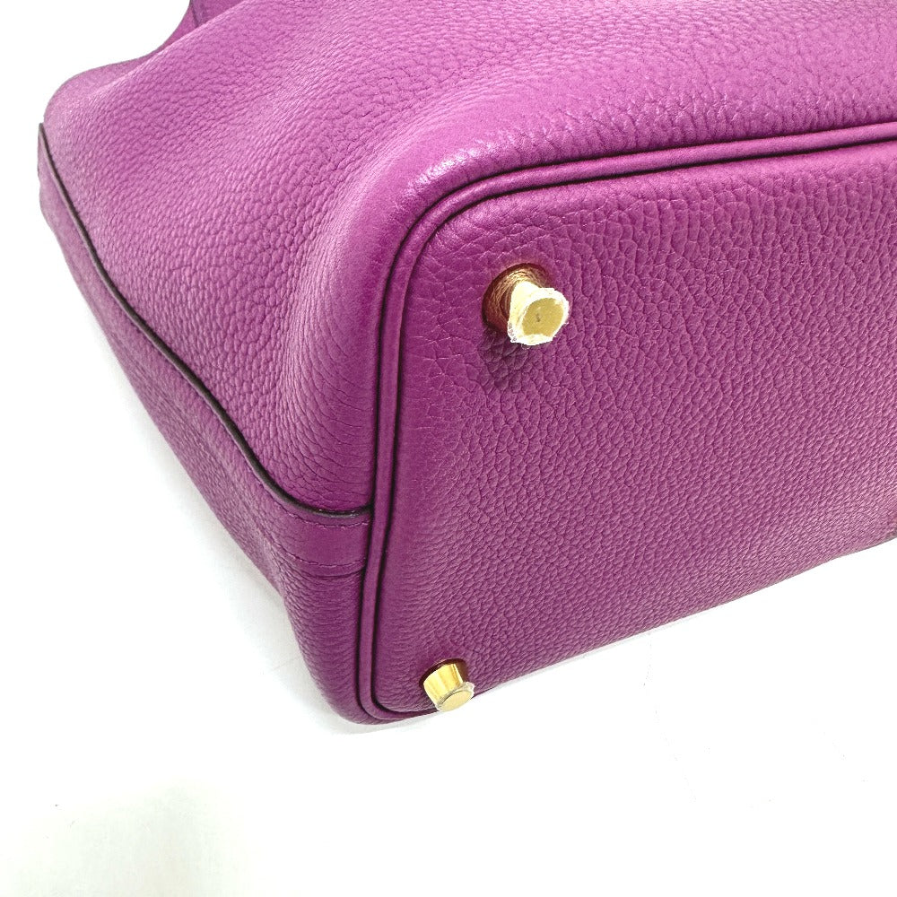 HERMES Handbag Taurillon Clemence purple Picotan Lock PM Women Used
