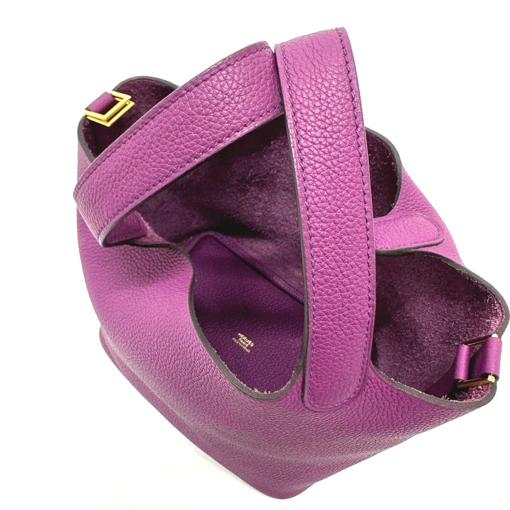 HERMES Handbag Taurillon Clemence purple Picotan Lock PM Women Used