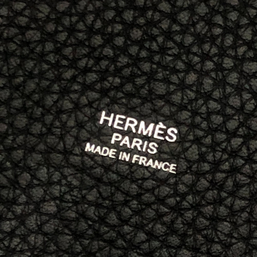 HERMES Handbag leather black Picotan Lock PM Women Used