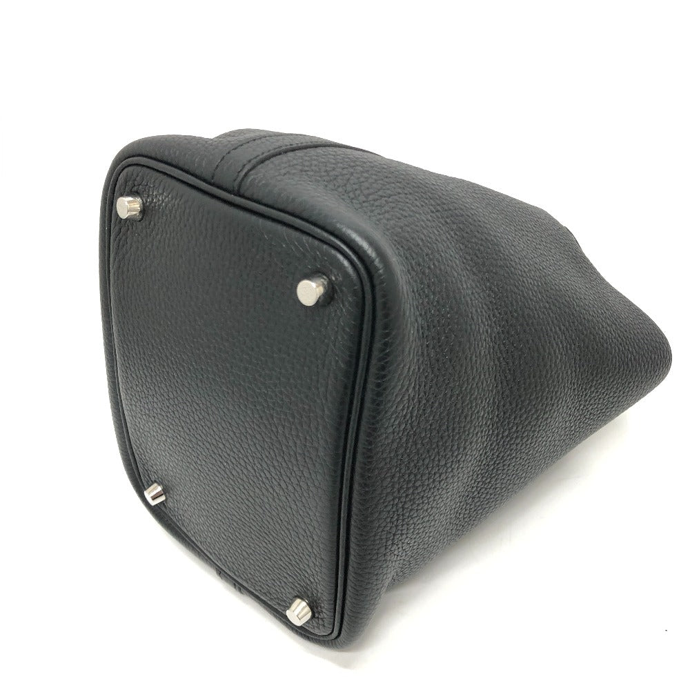 HERMES Handbag leather black Picotan Lock PM Women Used