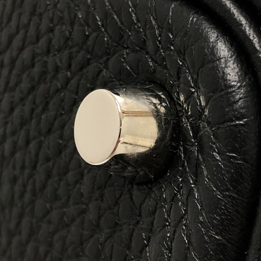 HERMES Handbag leather black Picotan Lock PM Women Used