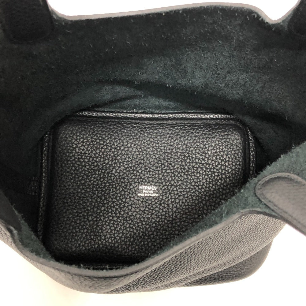 HERMES Handbag leather black Picotan Lock PM Women Used